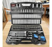 Jeu de clés à douille 115/46 pièces, kit d'outils de réparation automobile universel, avec cliquet et barre d'extension, boîte à outils mécanique combinée durable Noir et bleu - 1 ensemble/115 pièces,