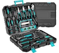 Jeu de clés à douille 79 pièces - Coffret d'outils à cliquet pour la réparation automobile - Coffret d'outils manuels divers - Boîtier de rangement en métal et en plastique - 44x34x4 cm