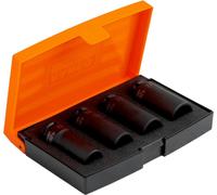 Jeu de clés à douille Bahco 1/2 pouce, version longue, métrique, à six pans, phosphatées - 4 pièces