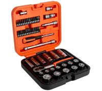 Jeu de clés à douille Bahco 3/8 avec douilles longues et standard, métrique, à six pans, avec embouts 1/4 - 51 pièces.