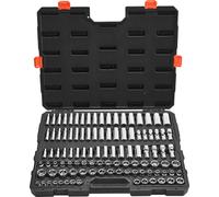 Jeu de clés à douille - Coffret à cliquet 104 pièces. Entraînement 9,5 mm - Métrique 6–24 mm - Profond et standard - Avec coffret de rangement - Acier chrome-vanadium chromé
