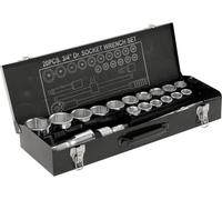 Jeu de clés à douille de 3/4", 21 pièces, dans un coffret métallique
