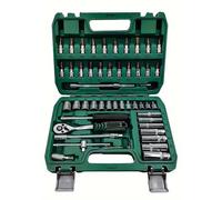 Jeu de clés à douille de 53 pièces - Ensemble de clés à cliquet et de douilles avec entraînement de 0,6 cm liquet réversible à 72 dents - Acier chrome-vanadium - Coffret d'outils - Vert