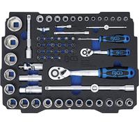 Jeu de clés à douille de 65 pièces, 6,3 mm (1/4") / 12,5 mm (1/2"), pour systèmes modulaires