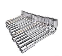 Jeu de clés à douille, double tête, tube en forme de L, outil coudé hexagonal perforé en forme de 7 pour travaux de plomberie (8 mm)
