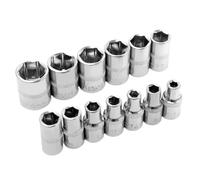 Jeu de clés à douille hexagonales métriques de 4 à 14 mm, manchon à double extrémité, entraînement 6,35 mm, outils en acier au chrome vanadium pour liquet, adaptateur d'outils à main
