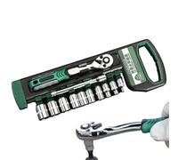 Jeu de clés à douille, kit d'outils à cliquet, de tournevis portables, 12 petites clés, organisateur d'outils à main compact, pour appareils électroménagers, camions, meubles, vélos