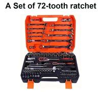 Jeu de clés à douille - Modèle 306H - 82 pièces liquet à 72 dents - Acier chrome-vanadium - Antidérapant - Coffret rigide