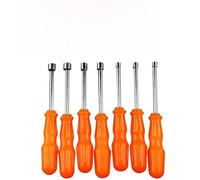 Jeu de clés à douille pour écrous de 5 à 10 mm, adaptateur de perceuse en acier au carbone avec poignée orange, outil de tournevis hexagonal pour réparation à domicile