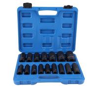 Jeu de clés à douille pour vis à tête fendue, 16 pièces - Entraînement 1/2 pouce - Clés hexagonales de 10 à 32 mm - Acier chrome-molybdène - Boîte de rangement incluse - Coffret de clés
