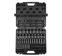 Jeu de clés à douille professionnel en acier allié au CrMo Jeu de 90 clés à douille de 6 à 19 mm de profondeur ouille à choc, HRC 42-48 ouille y compris coffret à outils, extracteur de v