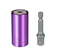 Jeu de clés à douille universelles 7-19 mm avec adaptateur multifonction à cliquet,Violet