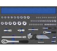 Jeu de clés à douille XL, 72 pièces, avec insert MTS, dimensions : 390 x 579 mm