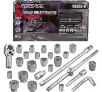 Jeu de clés à douilles 3/4" 12 pans, coffret 26 pièces