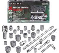 Jeu de clés à douilles 3/4" 12 pans, coffret 26 pièces