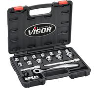 VIGOR 1/2'STECKSCHLESSETZ SUPERFLACH 24 TLG., Longueur:nv, Version:18-tl, Entraînement:nv