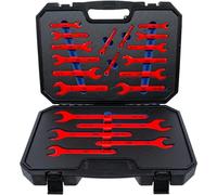 Jeu de Clés à Fourche VDE 6-32 mm - 20 pcs - Isolation Sécurisée et Précision Professionnelle, Acier - D-Work