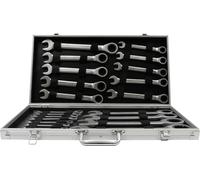 Jeu de clés à molette - Clés à douille à cliquet - 22 pièces - 6–32 mm - Avec coffret - Argent