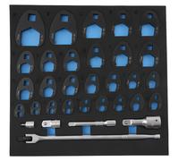 Jeu de clés à molette de 32 pièces, de 10 à 50 mm, avec manche articulé et adaptateur, en acier chrome-vanadium