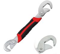 Jeu de clés à molette en acier à haute teneur en carbone pour tuyaux de plomberie, écrous, boulons - Kit d'outils à main multifonction robuste Rouge Jaune 31 cm