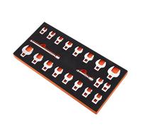 Jeu de clés Crowfoot - entraînement 3/8'' - jeu de clés Crowsfoot de 20 pièces + 2 barres d'extension & organisateur d'outils EVA - SAE 3/8-7/8'' & métrique 10-22 mm - matériau 40CR.