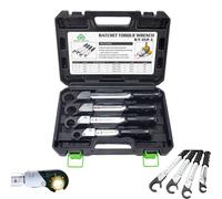 Jeu de clés dynamométriques à cliquet 18-75 Nm, kit de clés de service CVC réglables pour tube en cuivre 1/4", 3/8", 1/2", 5/8", extrémité ouverte pour climatisation, réparation