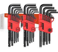 Jeu de clés hexagonales, 35 pièces, métriques et en pouces, clés Torx, clés à angle, acier Cr-V, support pliable