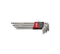 KS TOOLS - 151.2800 - Jeu de clés allen 1,5 à 10 mm - 9 clés mâles - Clé 6 pans pour empreinte de vis abimées - En acier trempé - Avec étui de rangement - Tête sphérique pour utilisation spéciale