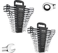 Jeu de clés mixtes 30 pièces SAE 1/4" à 1", métriques 8-24 mm, support de rangement
