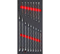 Jeu de clés plates mixtes 6-24 mm 16 pièces module en mousse pour servante d'atelier MW Tools MWCO16624