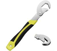 Jeu de clés réglables en acier à haute teneur en carbone pour outil de tuyauterie multi-tailles avec dents à trois côtés et poignée ergonomique rouge, jaune, orange, options de couleur pour réparation