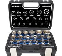 Jeu de clés Torx, 1/2 pouce, 8 à 32 pouces, polygonales, lot de 19 pièces.