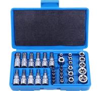 Jeu de clés Torx 34 pièces, clés à douille internes et externes, embouts Torx E4-E20 et T10-T60, avec boîte de rangement