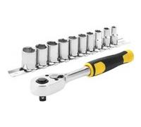 Jeu de cliquet et douilles STANLEY Cliquet 72 dents 1 4 10 douilles 12 pans de 5 5 a 1 G