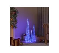 vidaXL Jeu de cônes lumineux à LED Acrylique Bleu 30/45/60 cm