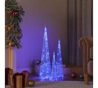 Jeu de cônes lumineux à LED Acrylique Bleu 30 45 60 cm