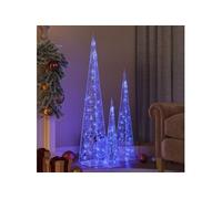 vidaXL Jeu de cônes lumineux à LED - Acrylique - Bleu