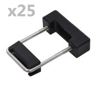 Jeu de connecteurs en U - VIDAXL - N° 1 - Acier inoxydable - Poteau 60x40 mm - 25 ensembles