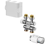 jeu de connexions Oventrop 1184135 pivotante , blanc , pour Multiblock TFU / Uni SH