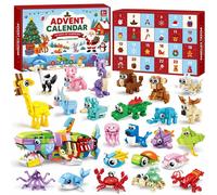 Jeu de construction calendrier de l'Avent animaux - 676+ briques - 24 animaux - Calendrier de Noël enfants