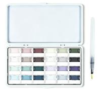 Jeu de couleurs à l'aquarelle comprenant 24 couleurs opaques et une palette, idéal pour les artistes créatifs