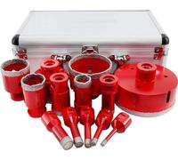 Jeu de couronnes de forage diamantées, 13 pièces, polyvalent pour différents matériaux, filetage M14