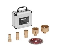Expondo MSW Set Couronne diamantée - pour meuleuse d'angle - 20 / 25 / 35 / 55 / 68 mm - Disque diamanté 115 mm