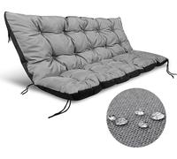 Jeu de Coussins Siège + Dossier Pour Banc de Palette Avec Sangles Imperméable Balançoire de Jardin Terrasse Gris 120X80Cm 120X40Cm