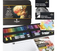 Jeu de crayons aquarellables sans bois, avec 48 couleurs et accessoires, 60 pièces