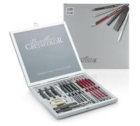 Jeu de crayons de graphite, 17 pièces, présenté dans une boîte en bois