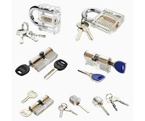 Jeu de crochetage de serrures, 24 outils, étui de rangement portable, ensemble de 7 serrures, ensemble de 7 serrures