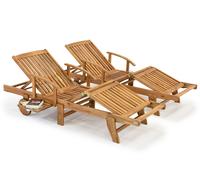 Jeu de deux chaises longues en bois Costa Rica Garden Point