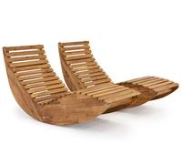 Jeu de deux chaises longues en bois Kanpur Garden Point
