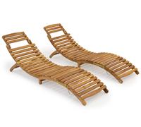 Jeu de deux chaises longues en bois Liberia Garden Point